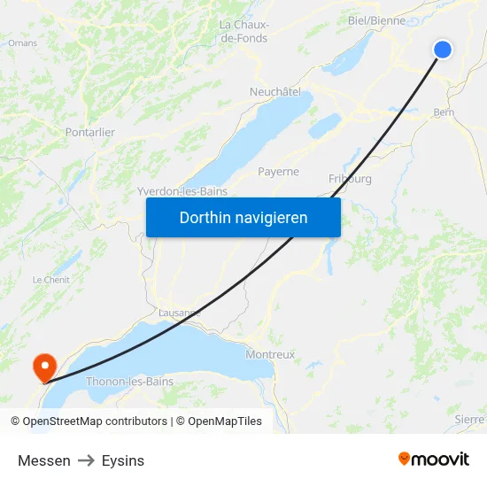 Messen to Eysins map