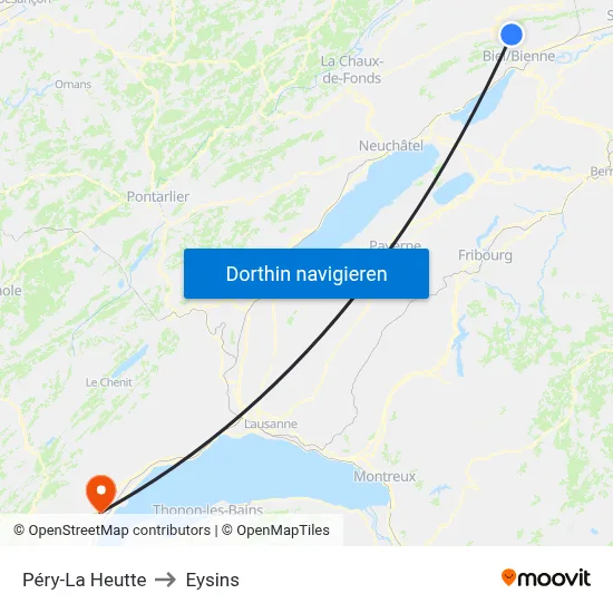 Péry-La Heutte to Eysins map