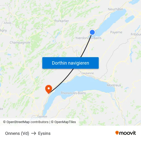 Onnens (Vd) to Eysins map