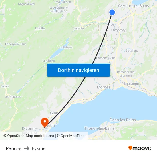 Rances to Eysins map