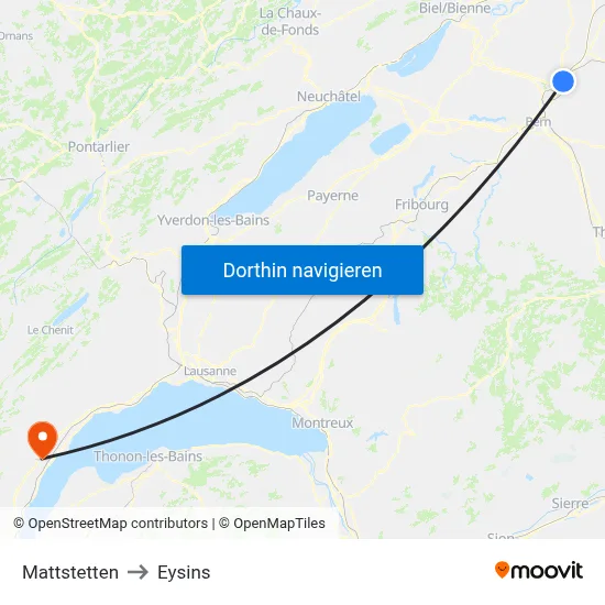 Mattstetten to Eysins map