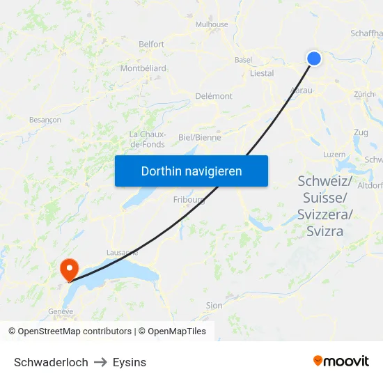 Schwaderloch to Eysins map