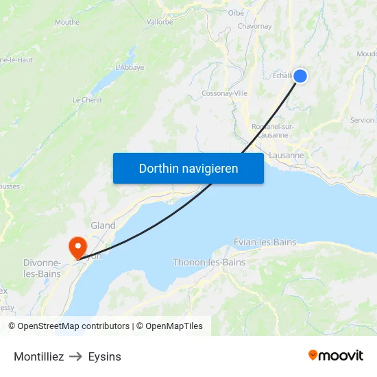 Montilliez to Eysins map