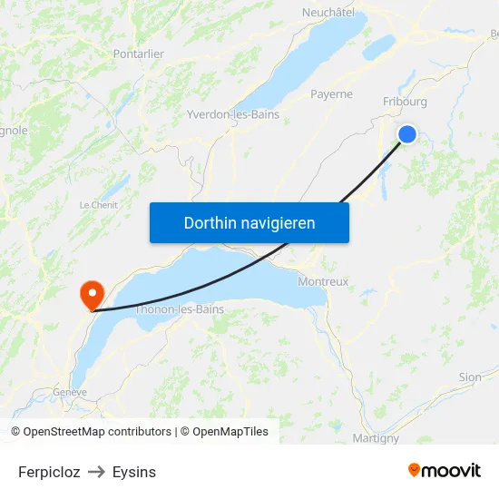 Ferpicloz to Eysins map