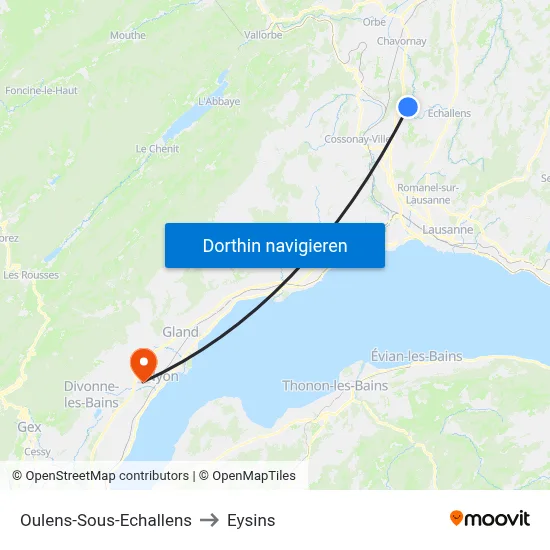 Oulens-Sous-Echallens to Eysins map