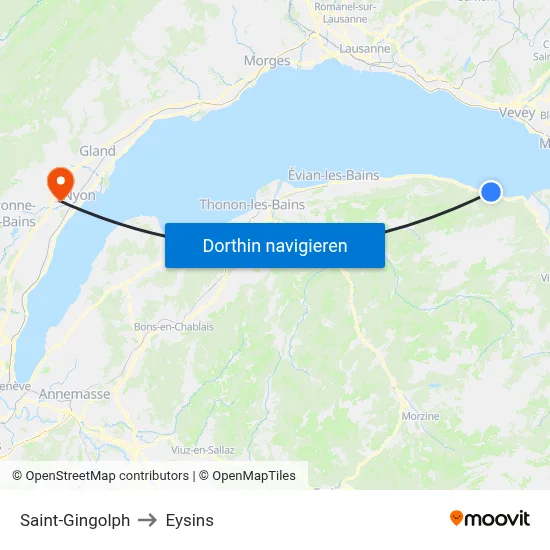 Saint-Gingolph to Eysins map