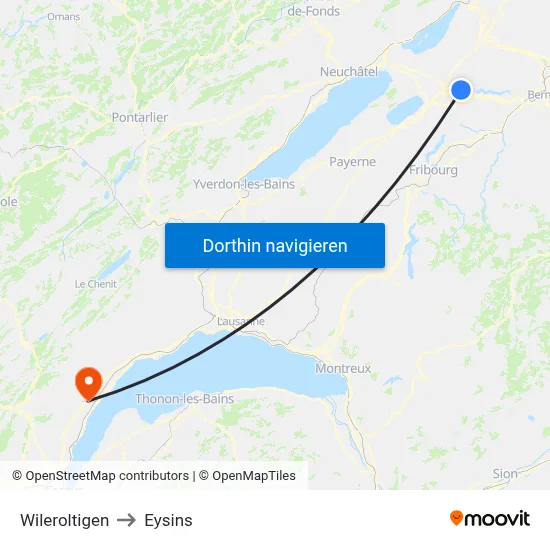 Wileroltigen to Eysins map