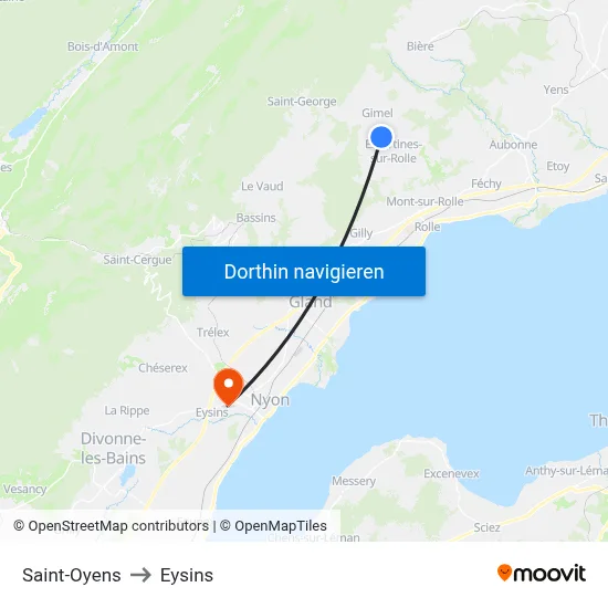 Saint-Oyens to Eysins map