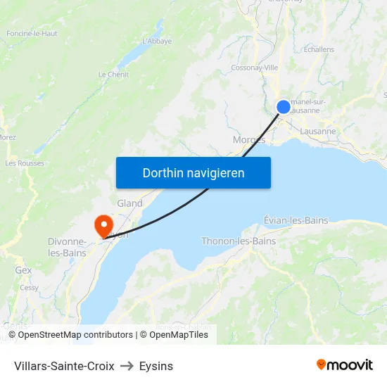 Villars-Sainte-Croix to Eysins map