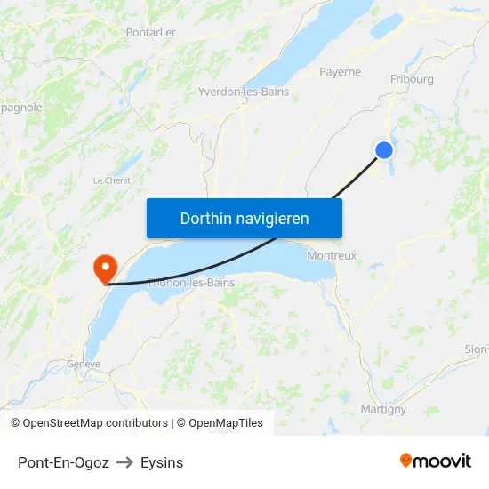 Pont-En-Ogoz to Eysins map