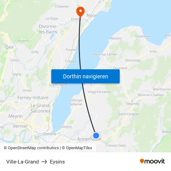Ville-La-Grand to Eysins map