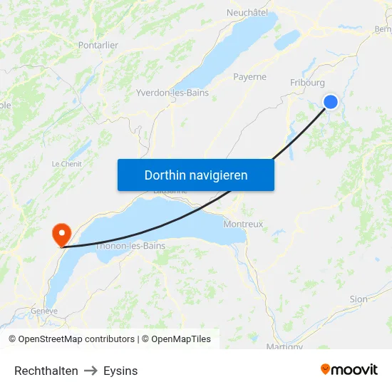 Rechthalten to Eysins map