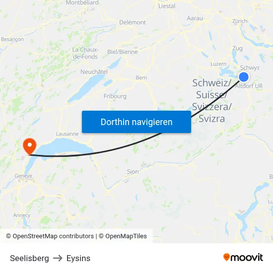 Seelisberg to Eysins map