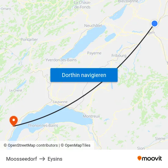 Moosseedorf to Eysins map