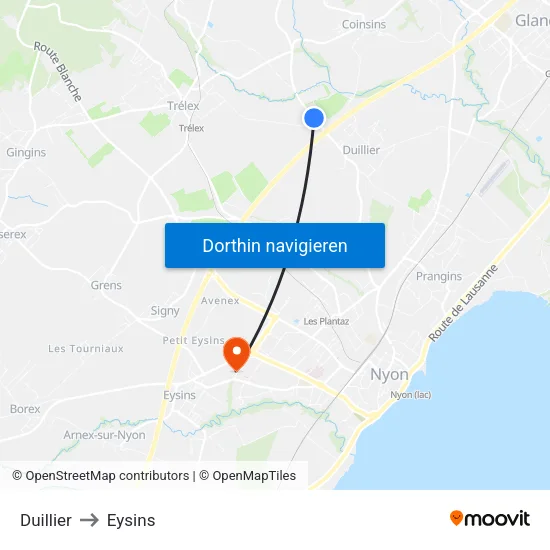Duillier to Eysins map