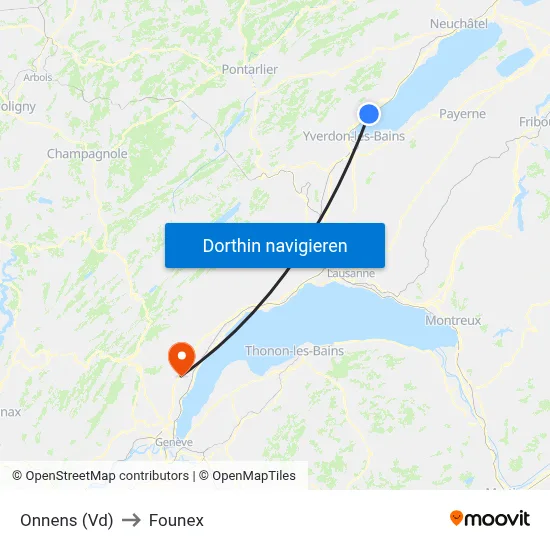 Onnens (Vd) to Founex map