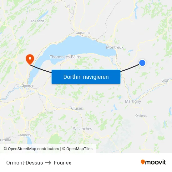 Ormont-Dessus to Founex map