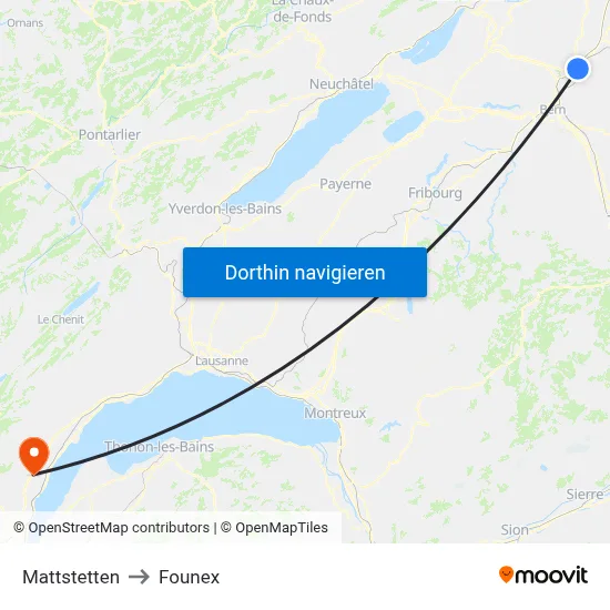 Mattstetten to Founex map