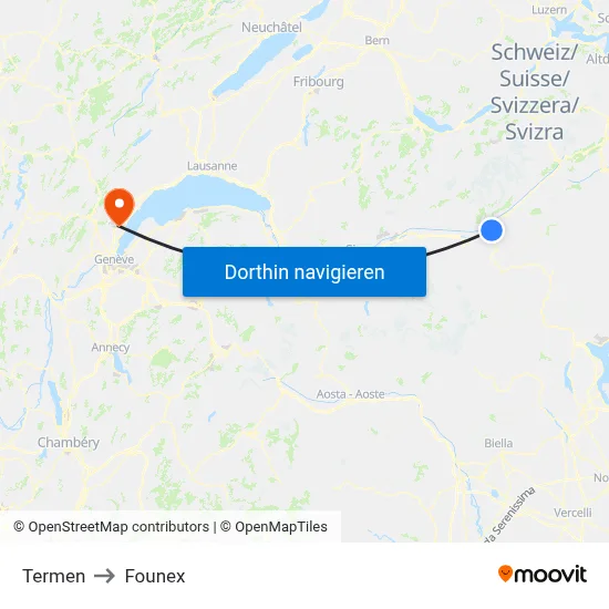 Termen to Founex map
