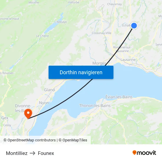 Montilliez to Founex map