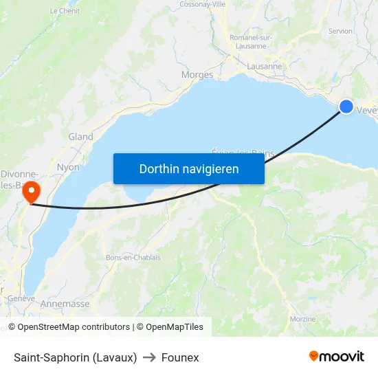 Saint-Saphorin (Lavaux) to Founex map