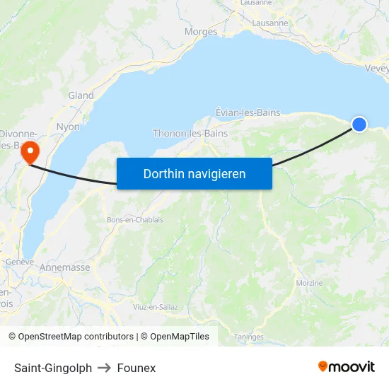 Saint-Gingolph to Founex map
