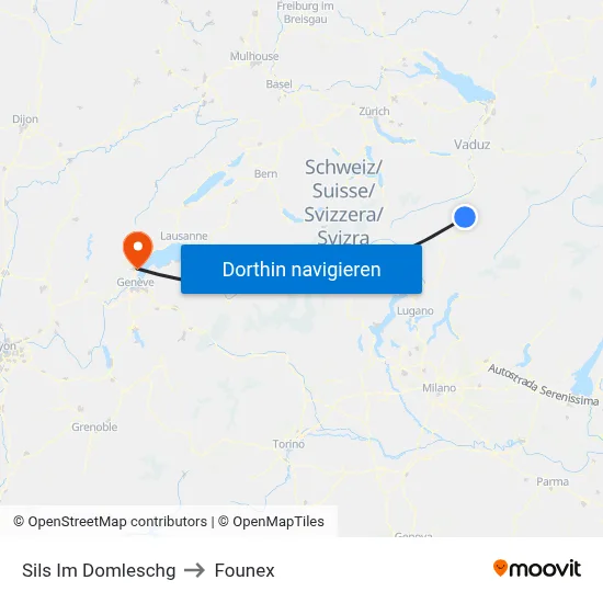 Sils Im Domleschg to Founex map