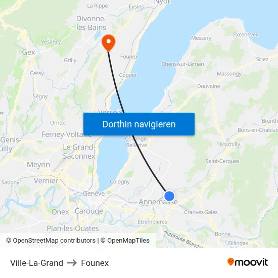 Ville-La-Grand to Founex map