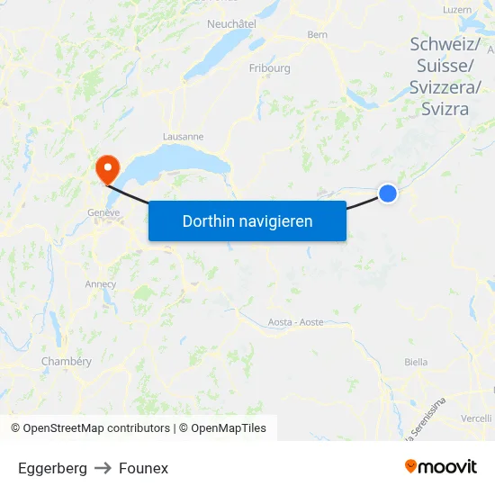 Eggerberg to Founex map