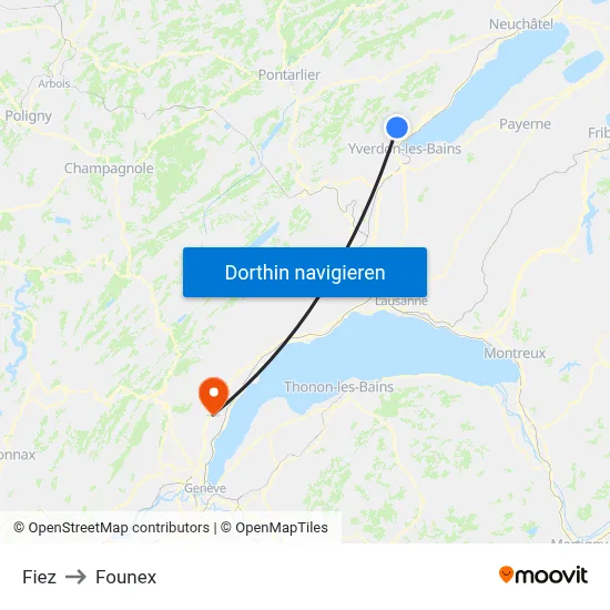 Fiez to Founex map