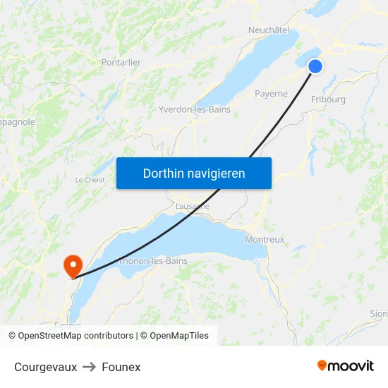 Courgevaux to Founex map