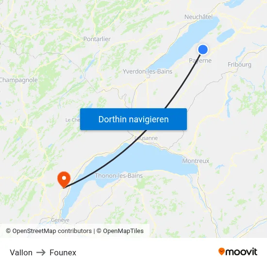 Vallon to Founex map