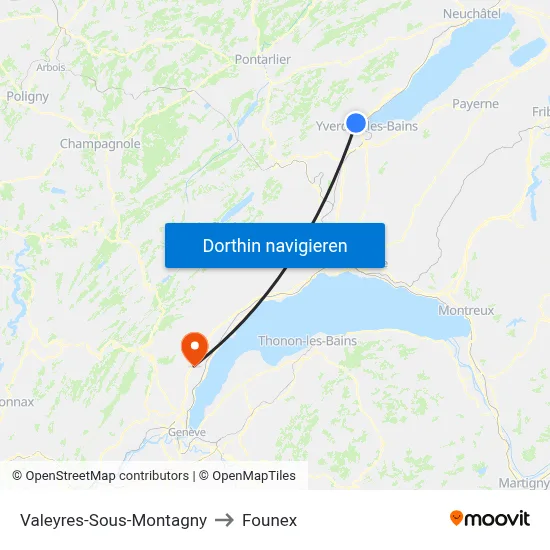 Valeyres-Sous-Montagny to Founex map