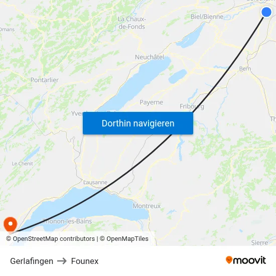 Gerlafingen to Founex map