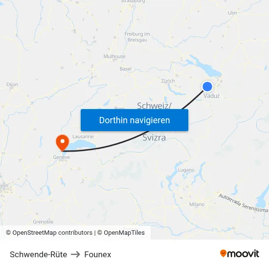 Schwende-Rüte to Founex map