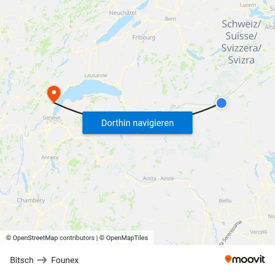 Bitsch to Founex map