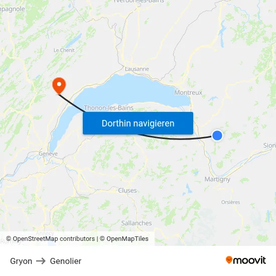 Gryon to Genolier map