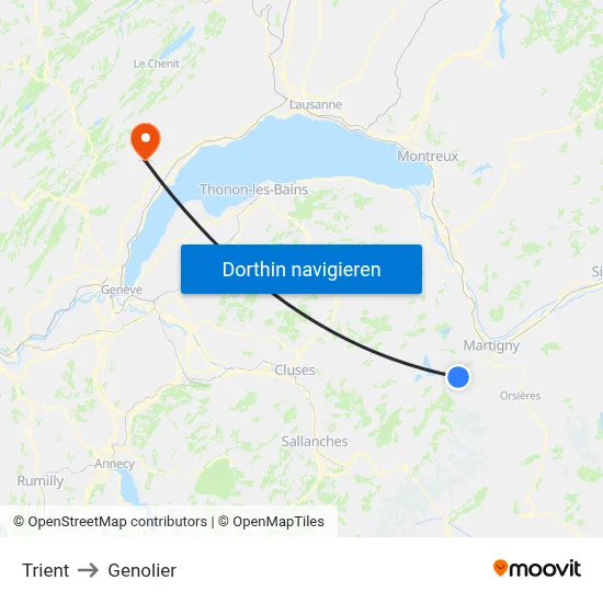 Trient to Genolier map