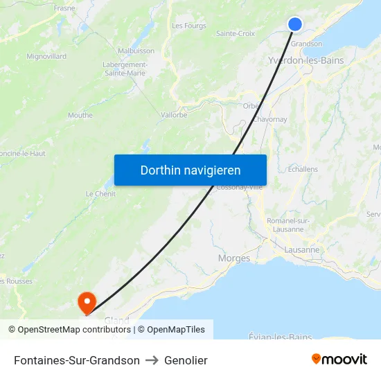 Fontaines-Sur-Grandson to Genolier map