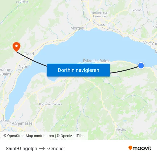 Saint-Gingolph to Genolier map