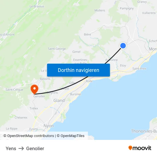 Yens to Genolier map