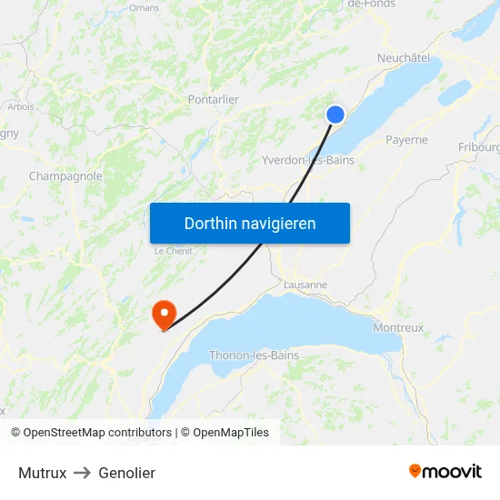 Mutrux to Genolier map
