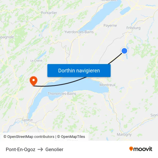 Pont-En-Ogoz to Genolier map