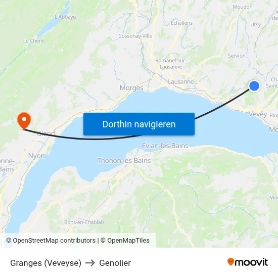 Granges (Veveyse) to Genolier map