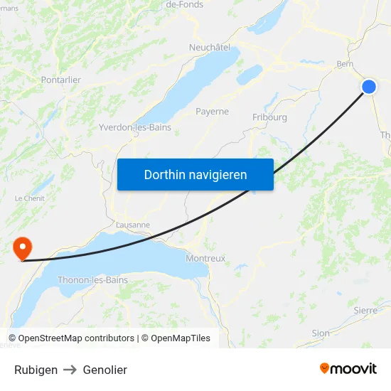 Rubigen to Genolier map