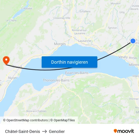 Châtel-Saint-Denis to Genolier map