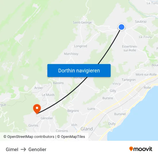 Gimel to Genolier map