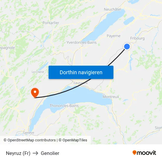 Neyruz (Fr) to Genolier map