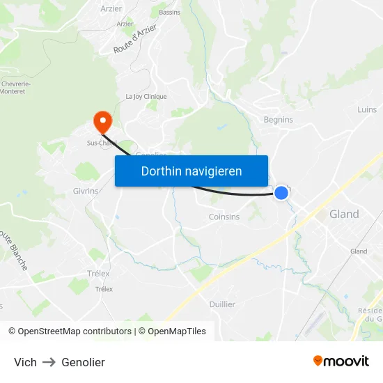 Vich to Genolier map