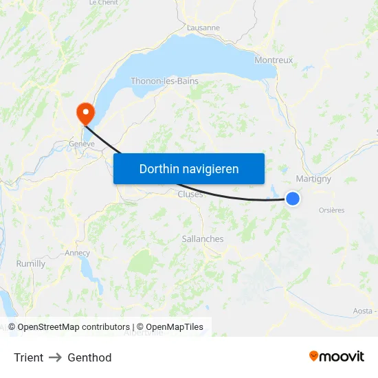 Trient to Genthod map